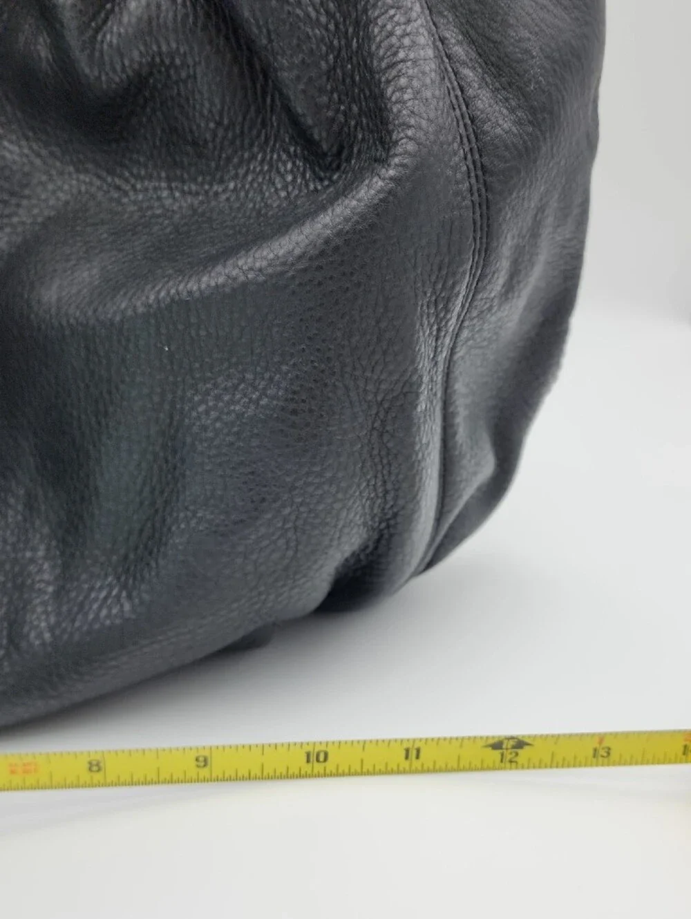 Michael Kors Black Leather Drawstring Shoulder Bag with Gold Hardware